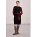 Knitted dress "Flowers" red/black